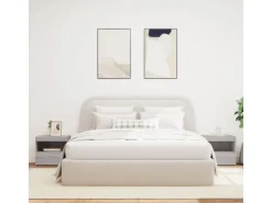 vidaXL Nachttische mit LED-Leuchten 2 Stk Grau Sonoma 50x40x45 cm