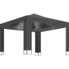 vidaXL Pavillon mit Doppeldach & LED-Lichterkette 3x3 m Anthrazit