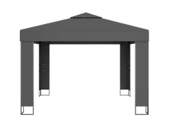 vidaXL Pavillon mit Doppeldach & LED-Lichterkette 3x3 m Anthrazit