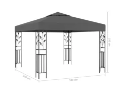 vidaXL Pavillon mit LED-Lichterkette 3x3 m Anthrazit Modell 1