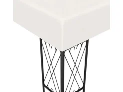 vidaXL Pavillon mit LED-Lichterkette 3x3 m Creme Stoff