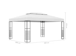 vidaXL Pavillon mit LED-Lichterkette 4x3x2,7 m Weiß