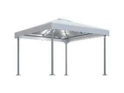 vidaXL Pavillon mit LED-Lichterkette 300x300 cm CremeWeiß Aluminium