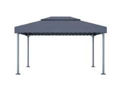 vidaXL Pavillon mit LED-Lichterkette 400x300 cm Anthrazit Aluminium