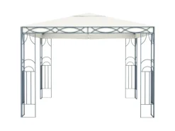 vidaXL Pavillon mit LED-Lichterkette 300x300 cm CremeWeiß
