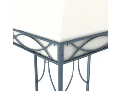 vidaXL Pavillon mit LED-Lichterkette 300x300 cm CremeWeiß