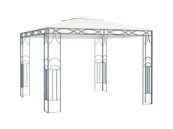 vidaXL Pavillon mit LED-Lichterkette 300x300 cm CremeWeiß