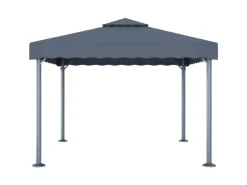 vidaXL Pavillon mit LED-Lichterkette 300x300 cm Anthrazit Aluminium