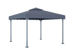 vidaXL Pavillon mit LED-Lichterkette 300x300 cm Anthrazit Aluminium