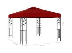 vidaXL Pavillon mit LED-Lichterkette 3x3 m Weißrot