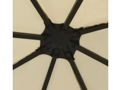 vidaXL Pavillon mit LED-Lichterkette 3x3 m CremeWeiß