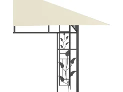vidaXL Pavillon mit Moskitonetz & LED-Lichterkette 4x3x2,73m CremeWeiß