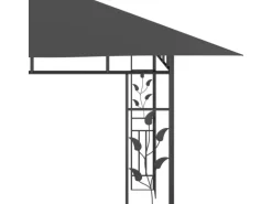 vidaXL Pavillon mit Moskitonetz & LED-Lichterkette 4x3x2,73m Anthrazit