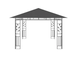 vidaXL Pavillon mit Moskitonetz & LED-Lichterkette 4x3x2,73m Anthrazit