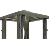 vidaXL Pavillon mit Vorhängen & LED-Lichterkette 3x3 m Taupe