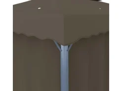 vidaXL Pavillon mit Vorhängen & LED-Lichterkette 3x3 m Taupe