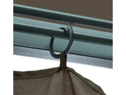 vidaXL Pavillon mit Vorhängen & LED-Lichterkette 300x300 cm Taupe Alu