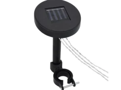 vidaXL Pavillon mit Vorhängen & LED-Lichterketten 4x3 m CremeWeiß