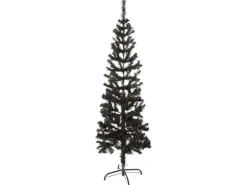 vidaXL Schlanker Weihnachtsbaum Schwarz 150 cm