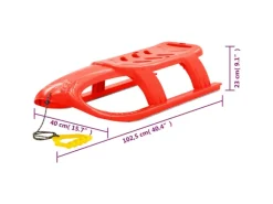 vidaXL Schlitten für Kinder Rot 102,5x40x23 cm Polypropylen