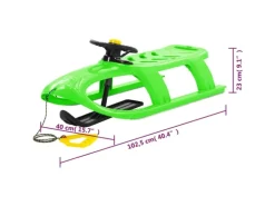 vidaXL Schlitten mit Lenkrad Grün 102,5x40x23 cm Polypropylen
