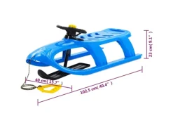 vidaXL Schlitten mit Lenkrad Blau 102,5x40x23 cm Polypropylen