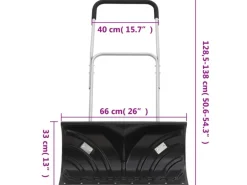 vidaXL Schneeschaufel mit Verlängerbarem Griff Schwarz 66 cm Stahl