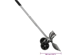 vidaXL Schneeschaufel mit Verlängerbarem Griff Schwarz 66 cm Stahl