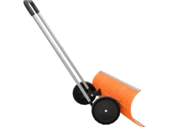 vidaXL Schneeschieber mit Teleskopgriff Orange 96 cm Stahl