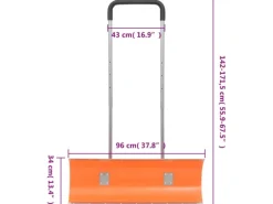 vidaXL Schneeschieber mit Teleskopgriff Orange 96 cm Stahl