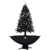 vidaXL Schneiender Weihnachtsbaum mit Schirmfuß Schwarz 190 cm PVC