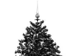 vidaXL Schneiender Weihnachtsbaum mit Schirmfuß Schwarz 190 cm PVC