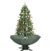 vidaXL Schneiender Weihnachtsbaum mit Schirmfuß Grün 170 cm