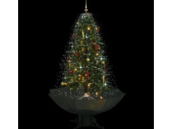 vidaXL Schneiender Weihnachtsbaum mit Schirmfuß Grün 170 cm