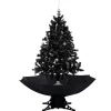 vidaXL Schneiender Weihnachtsbaum mit Schirmfuß Schwarz 140 cm PVC