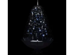 vidaXL Schneiender Weihnachtsbaum mit Schirmfuß Schwarz 170 cm PVC