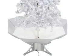 vidaXL Schneiender Weihnachtsbaum mit Schirmfuß Weiß 140 cm