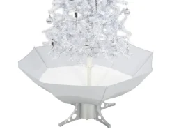 vidaXL Schneiender Weihnachtsbaum mit Schirmfuß Weiß 170 cm