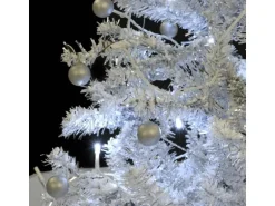 vidaXL Schneiender Weihnachtsbaum mit Schirmfuß Weiß 170 cm