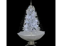 vidaXL Schneiender Weihnachtsbaum mit Schirmfuß Weiß 170 cm