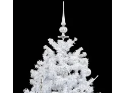 vidaXL Schneiender Weihnachtsbaum mit Schirmfuß Weiß 170 cm