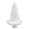 vidaXL Schneiender Weihnachtsbaum mit Schirmfuß Weiß 190 cm