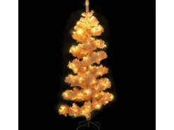 vidaXL Spiral-Weihnachtsbaum mit Ständer und LEDs Weiß 150 cm PVC
