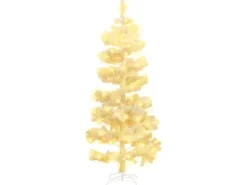 vidaXL Spiral-Weihnachtsbaum mit Ständer und LEDs Weiß 180 cm PVC