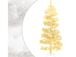 vidaXL Spiral-Weihnachtsbaum mit Ständer und LEDs Weiß 180 cm PVC