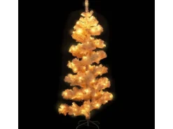 vidaXL Spiral-Weihnachtsbaum mit Ständer und LEDs Weiß 180 cm PVC