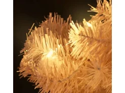 vidaXL Spiral-Weihnachtsbaum mit Topf und LEDs Weiß 120 cm PVC