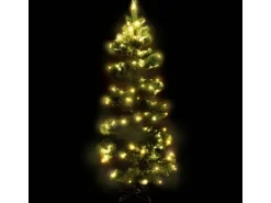 vidaXL Spiral-Weihnachtsbaum mit Ständer und LEDs Grün 150 cm PVC