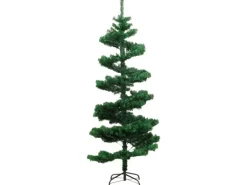 vidaXL Spiral-Weihnachtsbaum mit Ständer und LEDs Grün 150 cm PVC