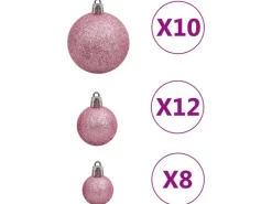 vidaXL 111-tlg. Weihnachtskugel-Set Rosa Polystyrol